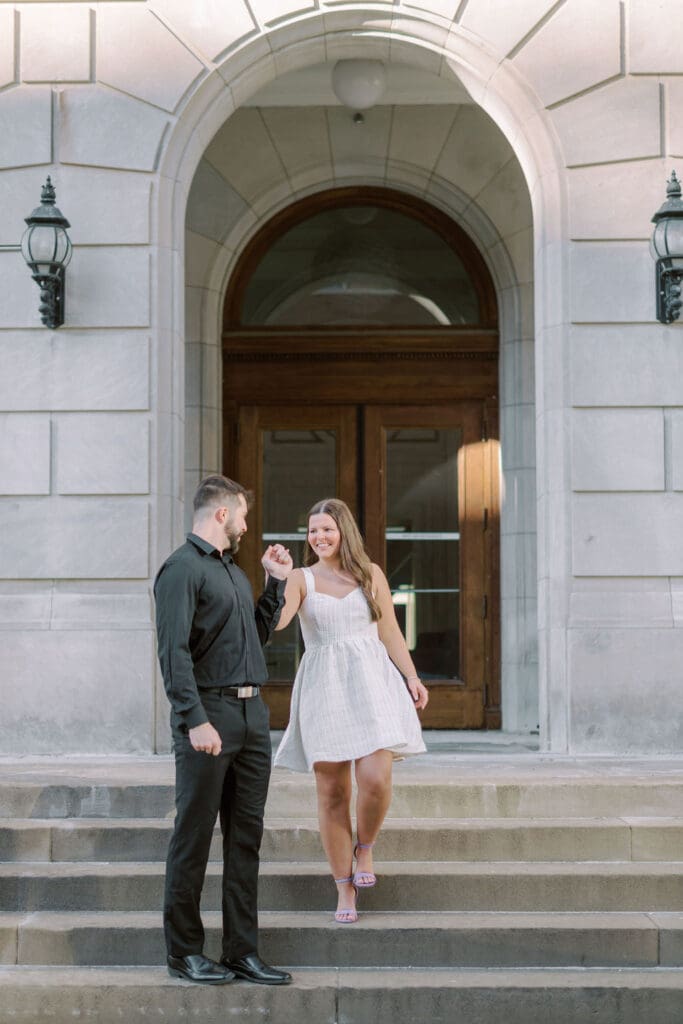 Modern Downtown Kansas City Engagement Photos