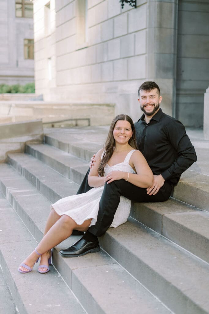 Modern Downtown Kansas City Engagement Photos